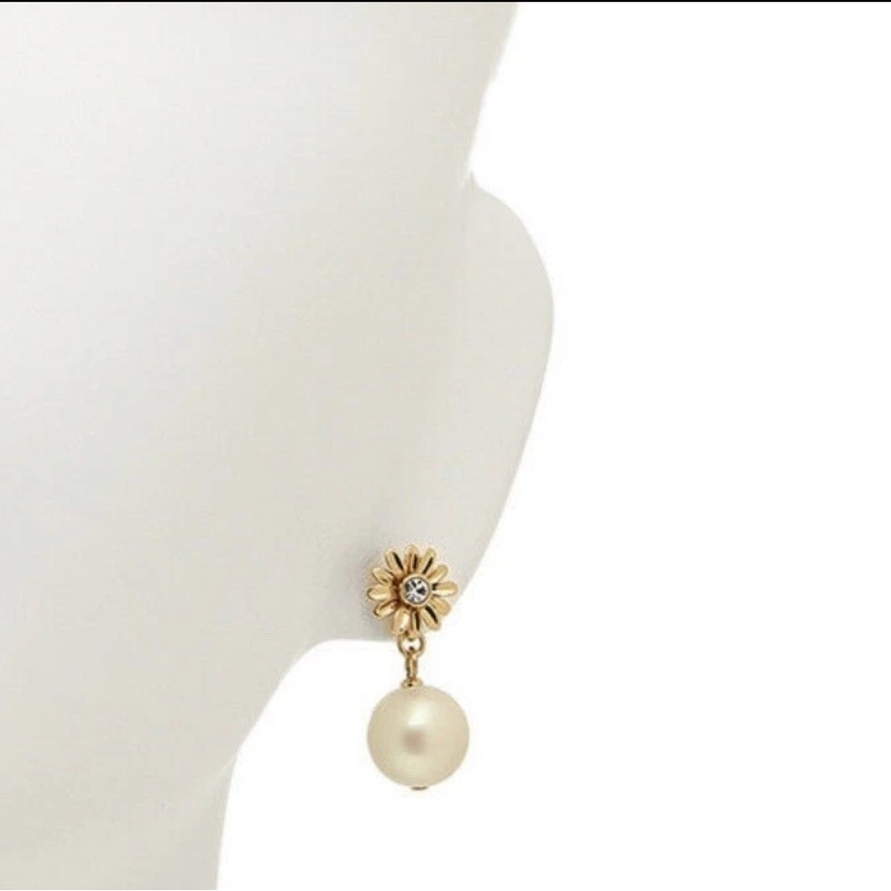 Kate Spade Dazzling Daisies Drop AKA Love me Flower & Pearl Stud Earrings